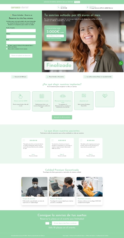 Landing Page para Clínica Dental Carrasco
