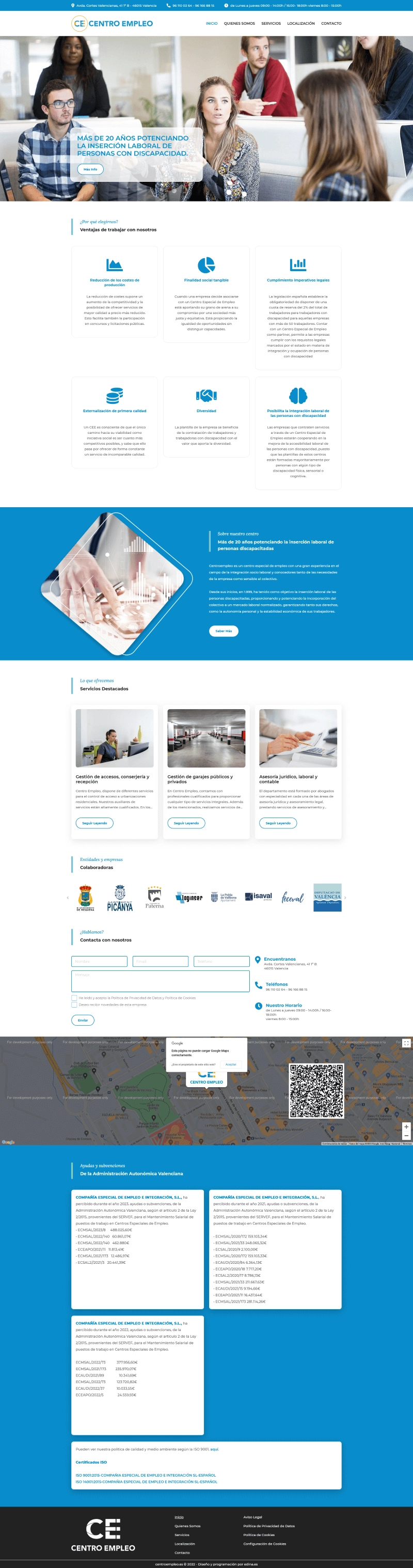 Página corporativa para Centro Empleo