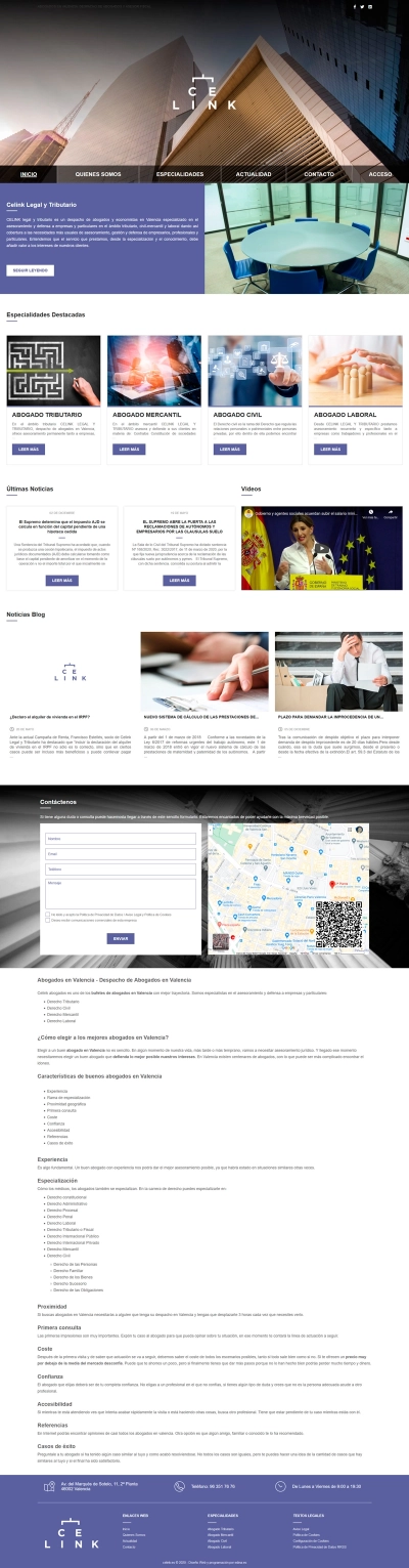 Página web corporativa para Celink Abogados