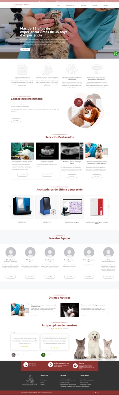 Página web para Clínica Veterinaria Montero y Medone