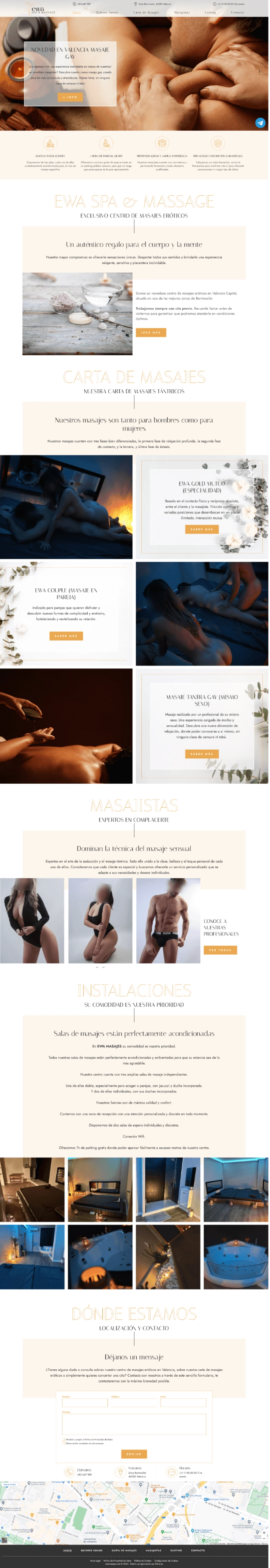 Portal empresarial para Ewa Masajes