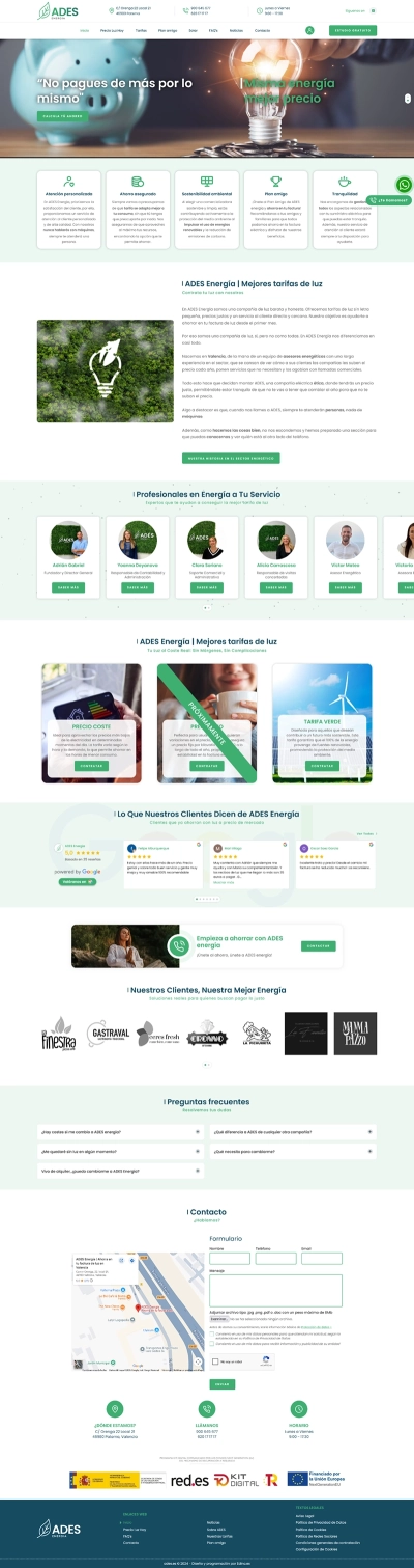 Sitio web corporativo Ades