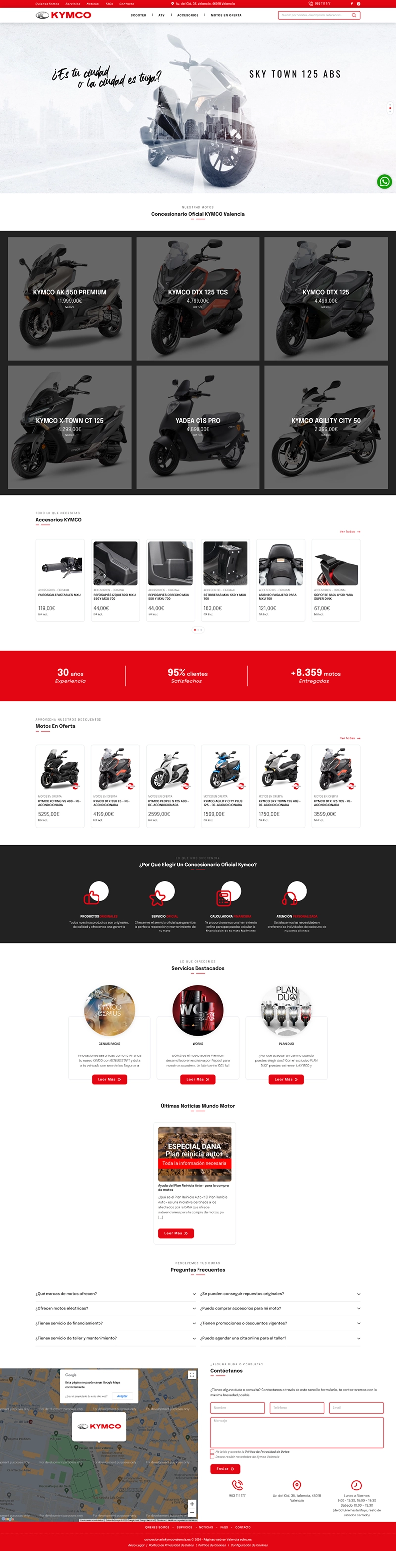 Sitio Web Corporativo para Concesionario Kymco Valencia