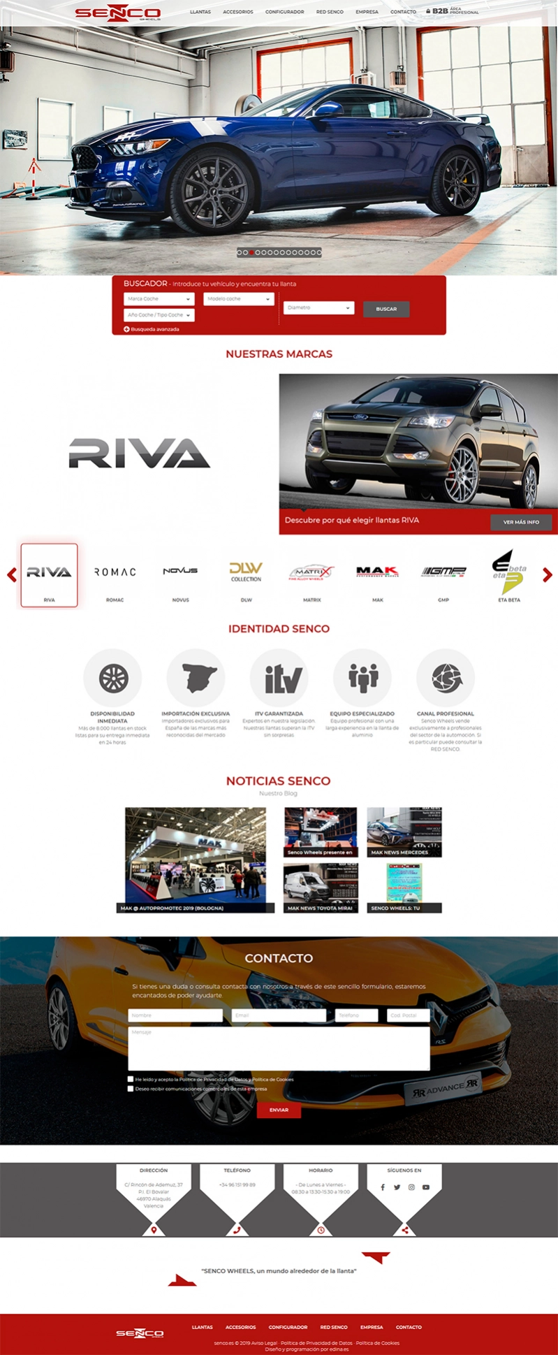 Captura de pantalla de Sitio web corporativo para empresa valenciana Senco