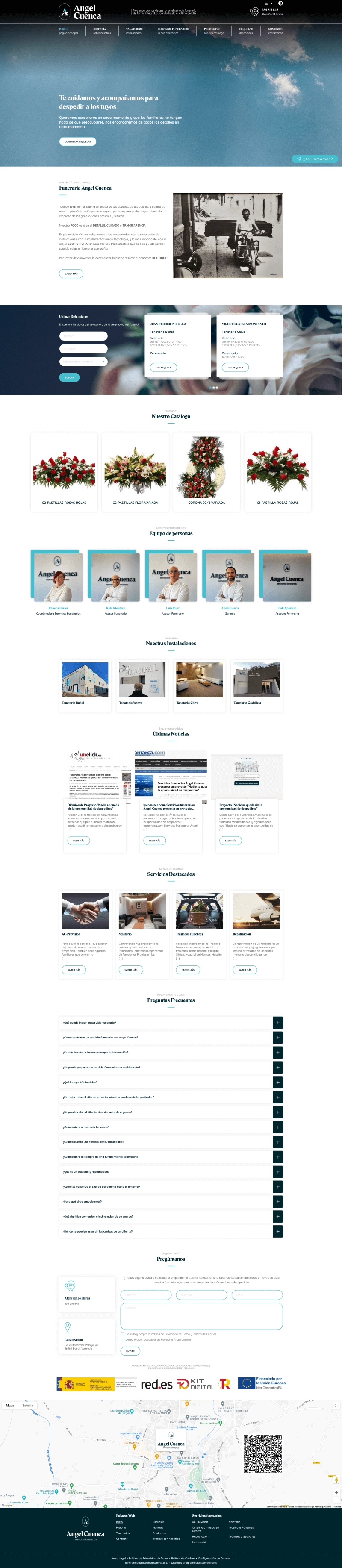 Sitio web para Funeraria Ángel Cuenca