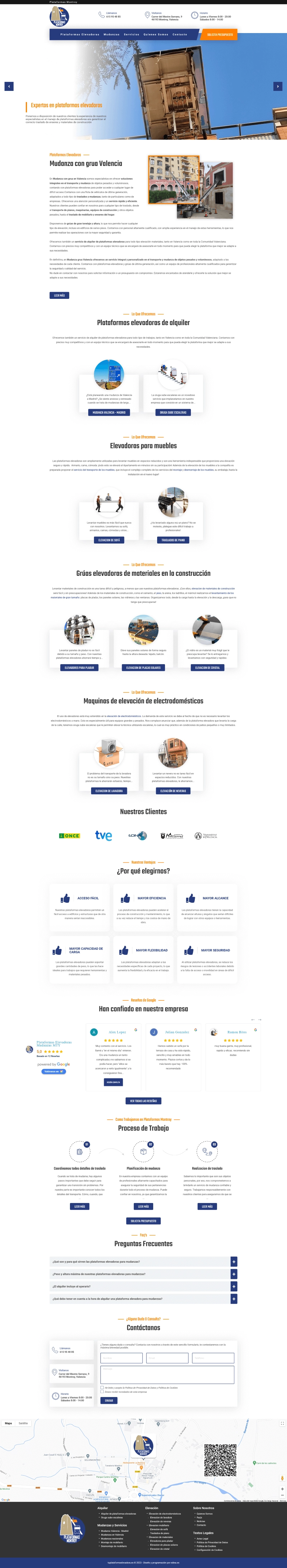 Sitio web para una empresa valenciana de mudanzas con plataformas elevadoras