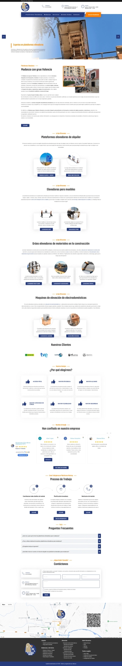 Sitio web para una empresa valenciana de mudanzas con plataformas elevadoras