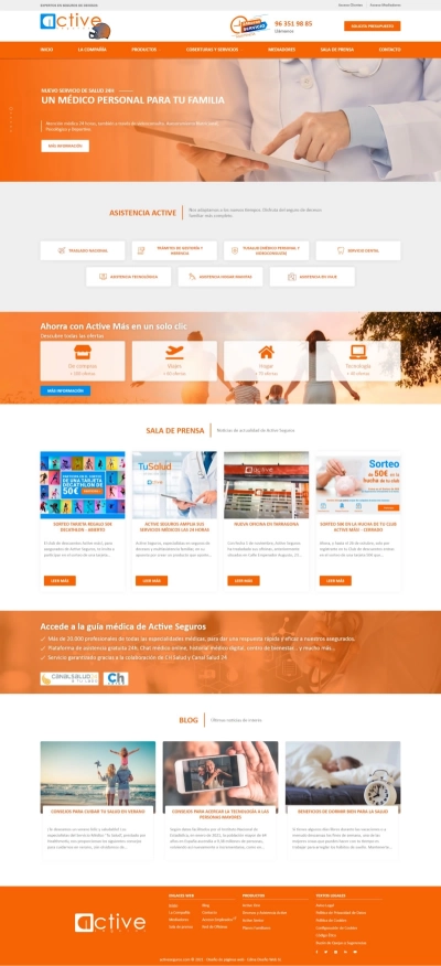Web a medida para Active Seguros
