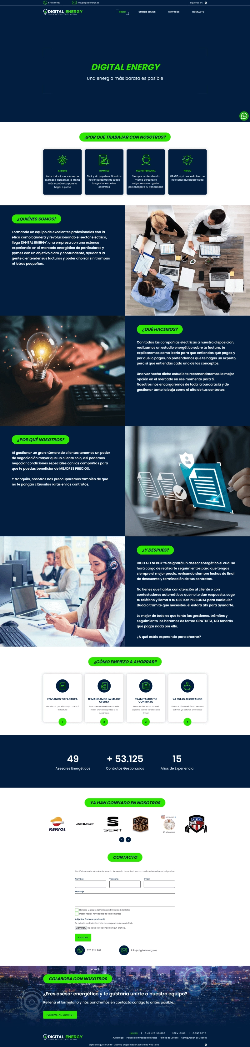 Captura de pantalla de Corporativa para asesoría energética Digital Energy