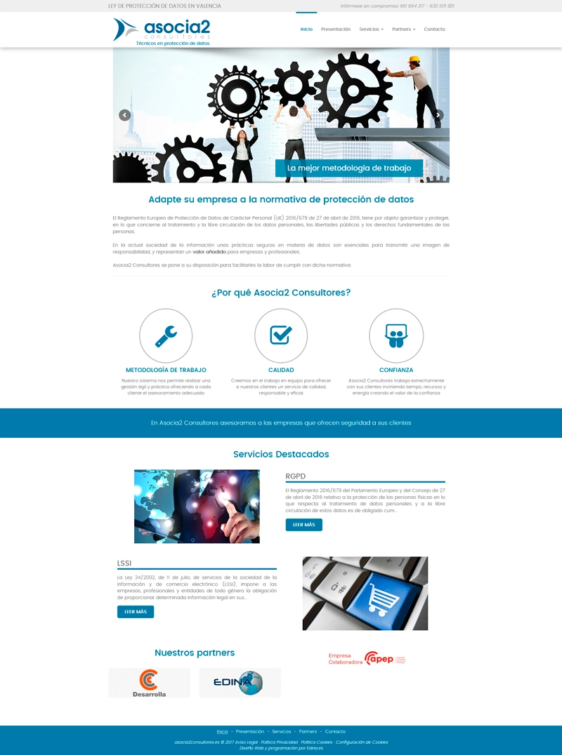 Captura de pantalla de Asocia2 Consultores