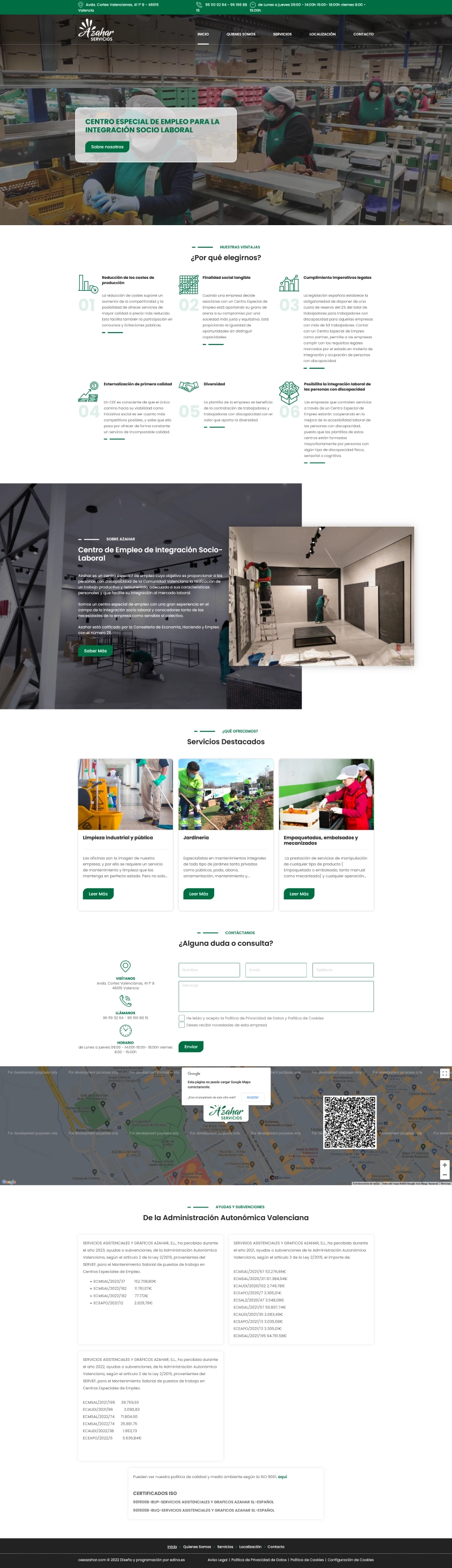 Web Corporativa para Centro de Empleo de Integración Azahar