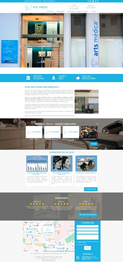 Web corporativa para la clínica Arts Médica