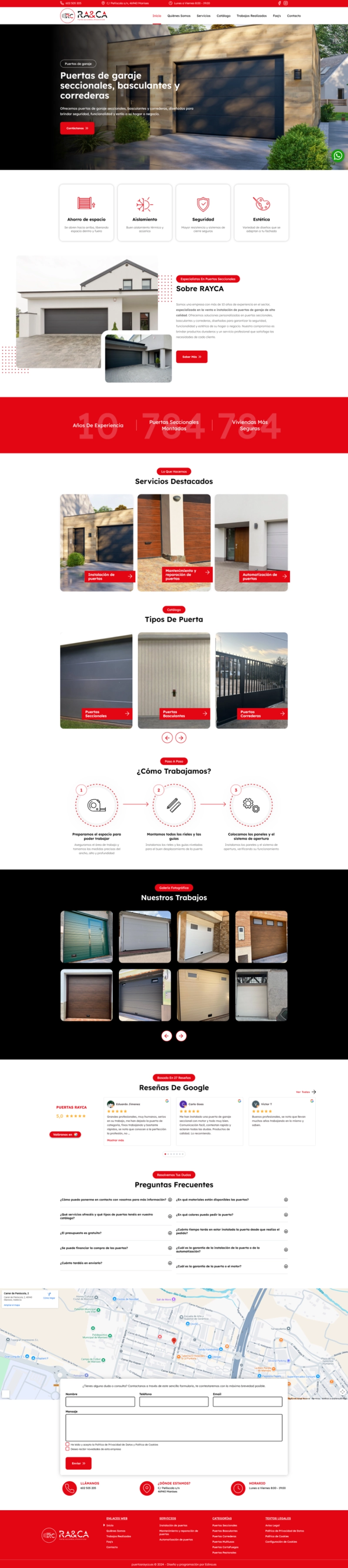 Captura de pantalla de Corporativa Puertas Rayca