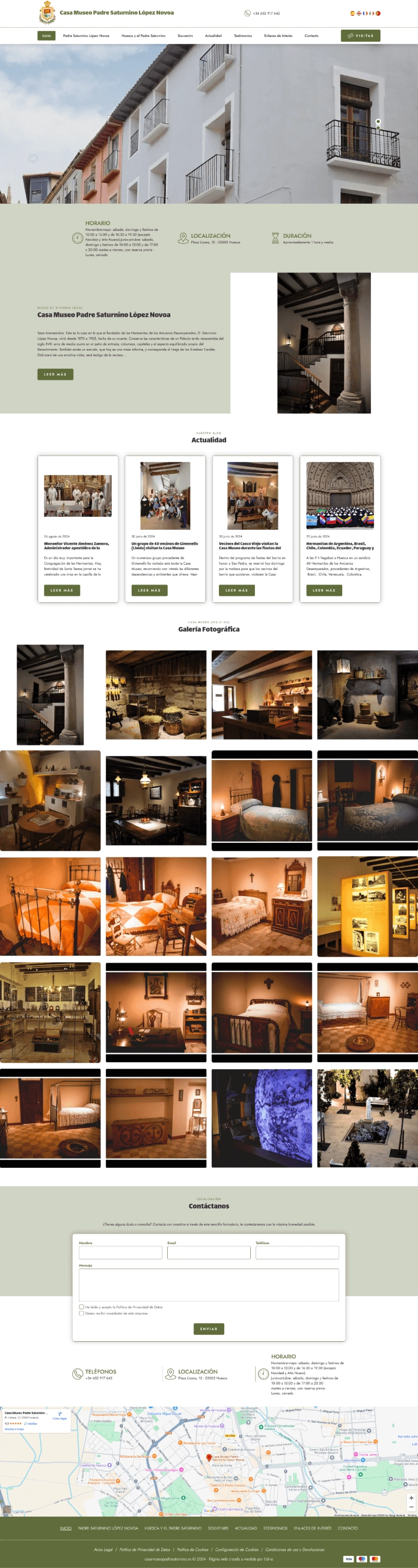 Web para Casa Museo Padre Saturnino